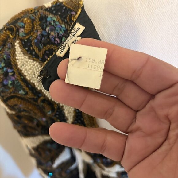 NEW WITH TAGS VINTAGE 100% SILK FULL SEQUINED OPEN BACK COCKTAIL DRESS SIZE S - Picture 8 of 12